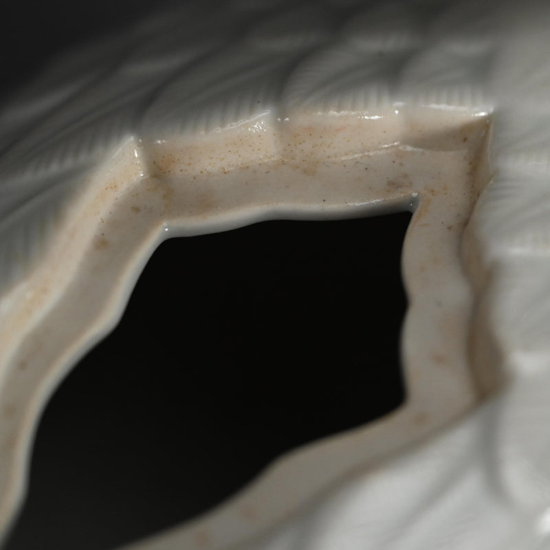 Antique White Porcelain Hirado Koro, Goose ー水鳥香炉