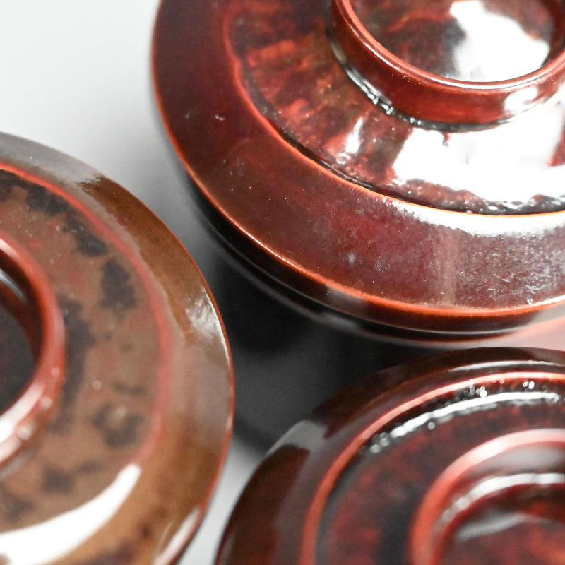 Set 5 lacquered Kaiseki Soup Bowls by Imperial Artist ー伊藤 陶山, 青木 俊勝 "吸物椀"