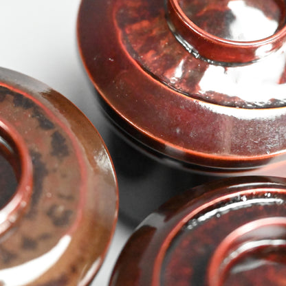 Set 5 lacquered Kaiseki Soup Bowls by Imperial Artist ー伊藤 陶山, 青木 俊勝 "吸物椀"