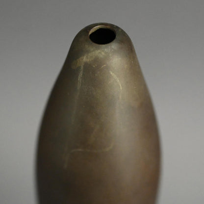 Antique Japanese Bronze Gourd Vase with Frog