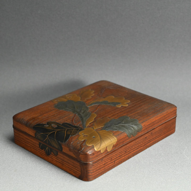 Antique Japanese Kiji-Maki-e Lacquer Suzuri Bako Writing Box