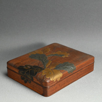 Antique Japanese Kiji-Maki-e Lacquer Suzuri Bako Writing Box