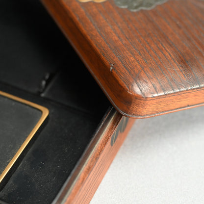 Antique Japanese Kiji-Maki-e Lacquer Suzuri Bako Writing Box