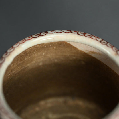 Antique Japanese Porcelain Kutani Censer with Silver Lid ー古九谷筒形香炉