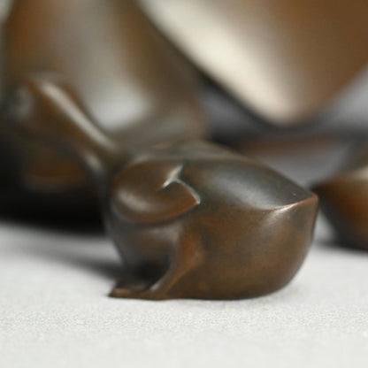 Bronze Duck family by Imperial Artist ー津田 信夫 "愛憐庇護"
