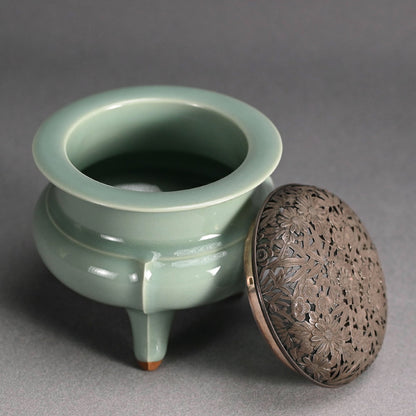 Celadon Koro Incense Burner ー宮永 東山 "青瓷袴腰 香爐"