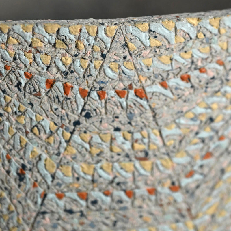 Contemporary Vase by Pioneering Female Artist ー岸 映子 “彩石象嵌器”