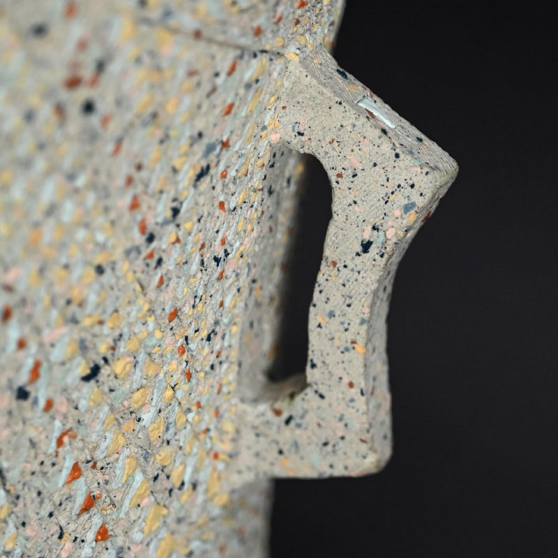 Contemporary Vase by Pioneering Female Artist ー岸 映子 “彩石象嵌器”