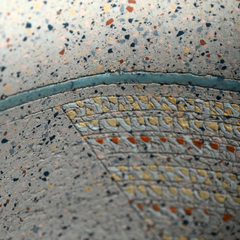 Contemporary Vase by Pioneering Female Artist ー岸 映子 “彩石象嵌器”