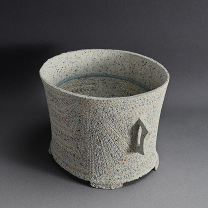 Contemporary Vase by Pioneering Female Artist ー岸 映子 “彩石象嵌器”