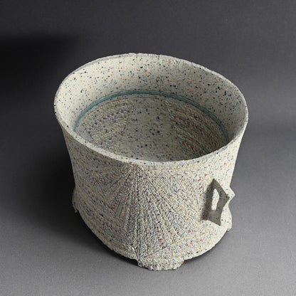 Contemporary Vase by Pioneering Female Artist ー岸 映子 “彩石象嵌器”