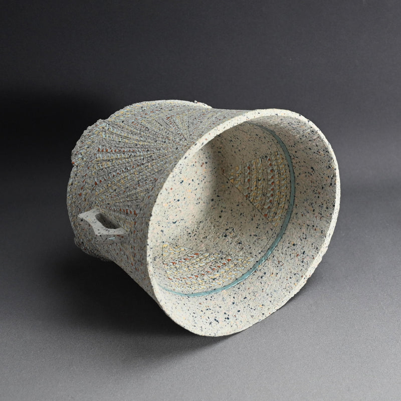 Contemporary Vase by Pioneering Female Artist ー岸 映子 “彩石象嵌器”