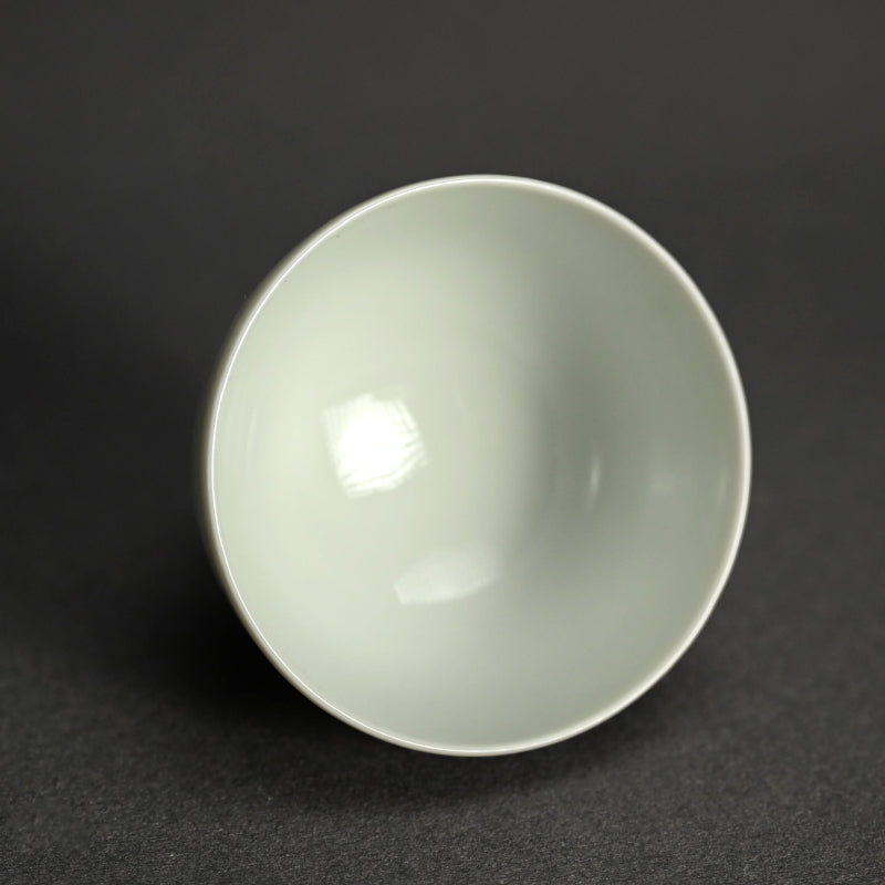 Set of 5 Sencha Tea Cups Decorated ー福田 古道人, 平安陶工 山崎 “花升茶盞”