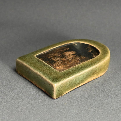 Suzuri Ceramic Ink Stone by Aoki Mokube, Fukuda Kodojin ー青木 木米, 福田 古道人