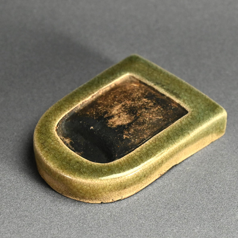 Suzuri Ceramic Ink Stone by Aoki Mokube, Fukuda Kodojin ー青木 木米, 福田 古道人