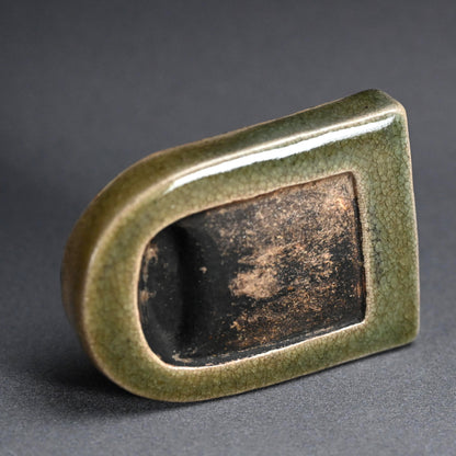 Suzuri Ceramic Ink Stone by Aoki Mokube, Fukuda Kodojin ー青木 木米, 福田 古道人