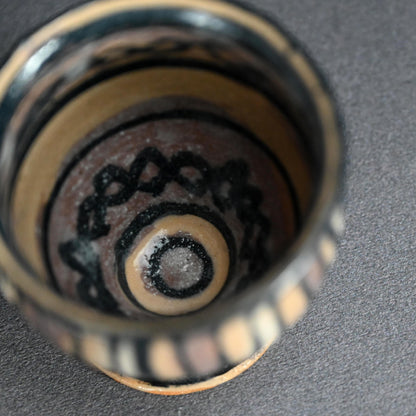 Playful Aka-Oribe Sake Set ー利茶土 ミルグリム “AKA ORIBE SAKE CUP”, “AKA ORIBE TOKKURI”