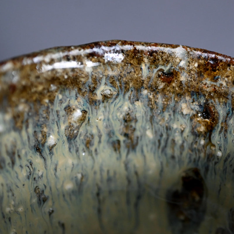 Madara Karatsu Guinomi Sake Cup ー中川 自然坊 “彫斑唐津 ぐい呑”