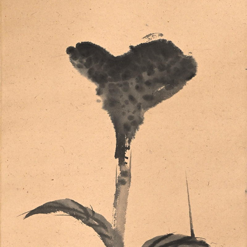 Haritsu Haiku Calligraphy & cockscomb flower 1924 ー福田 古道人, はりつ “鶏頭図”