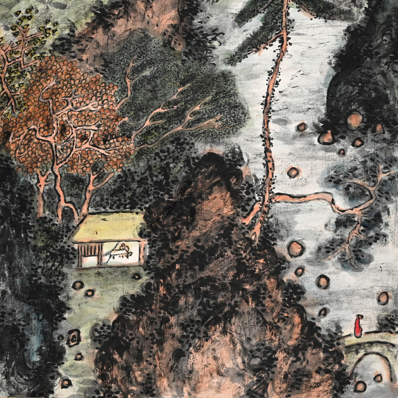 Masterpiece Colorful Mountain-scape ー福田 古道人 “春山緑水圖”