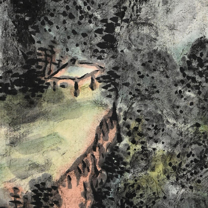 Masterpiece Colorful Mountain-scape ー福田 古道人 “春山緑水圖”