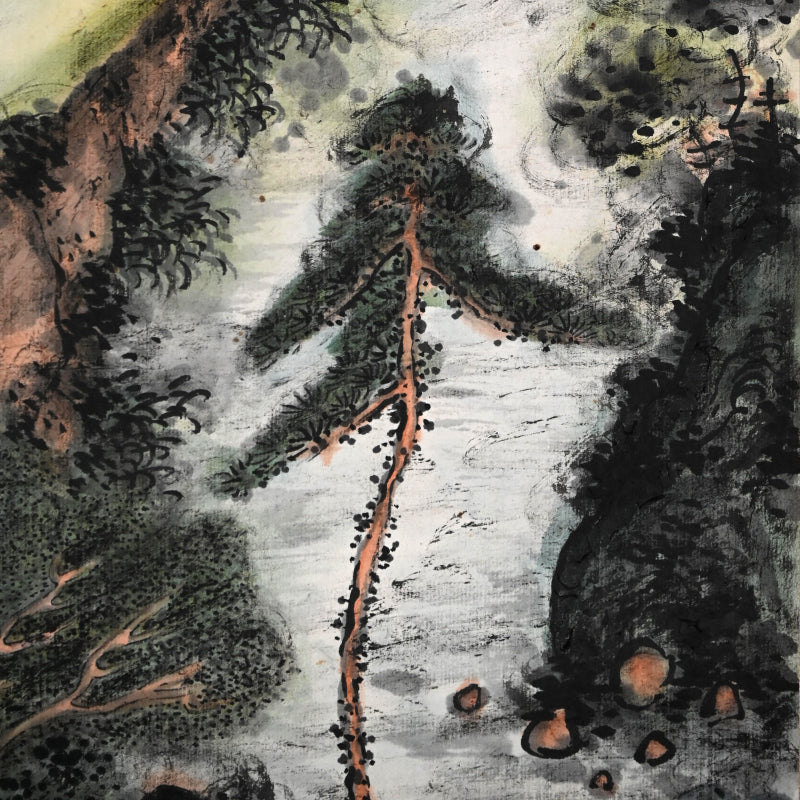 Masterpiece Colorful Mountain-scape ー福田 古道人 “春山緑水圖”