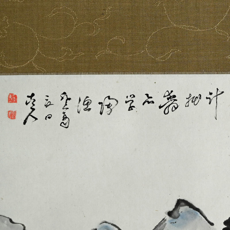 Rare Wide landscape in Color ー福田 古道人 "清水遠山図"