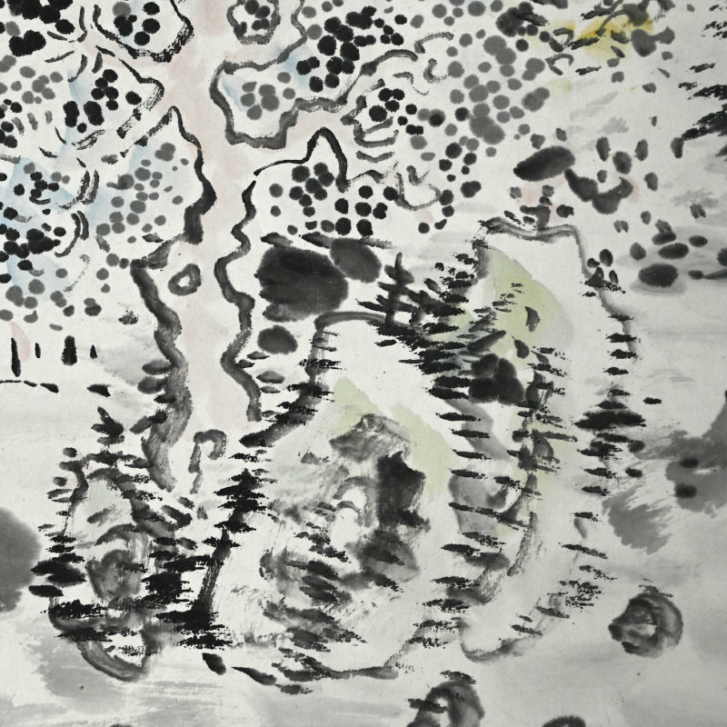 Rare Wide landscape in Color ー福田 古道人 "清水遠山図"