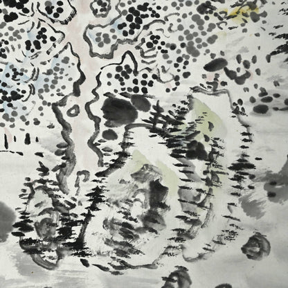 Rare Wide landscape in Color ー福田 古道人 "清水遠山図"