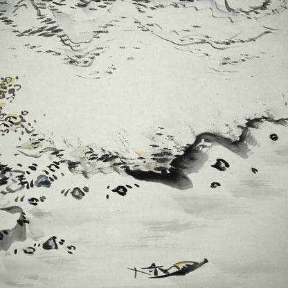 Rare Wide landscape in Color ー福田 古道人 "清水遠山図"