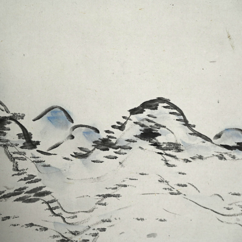 Rare Wide landscape in Color ー福田 古道人 "清水遠山図"