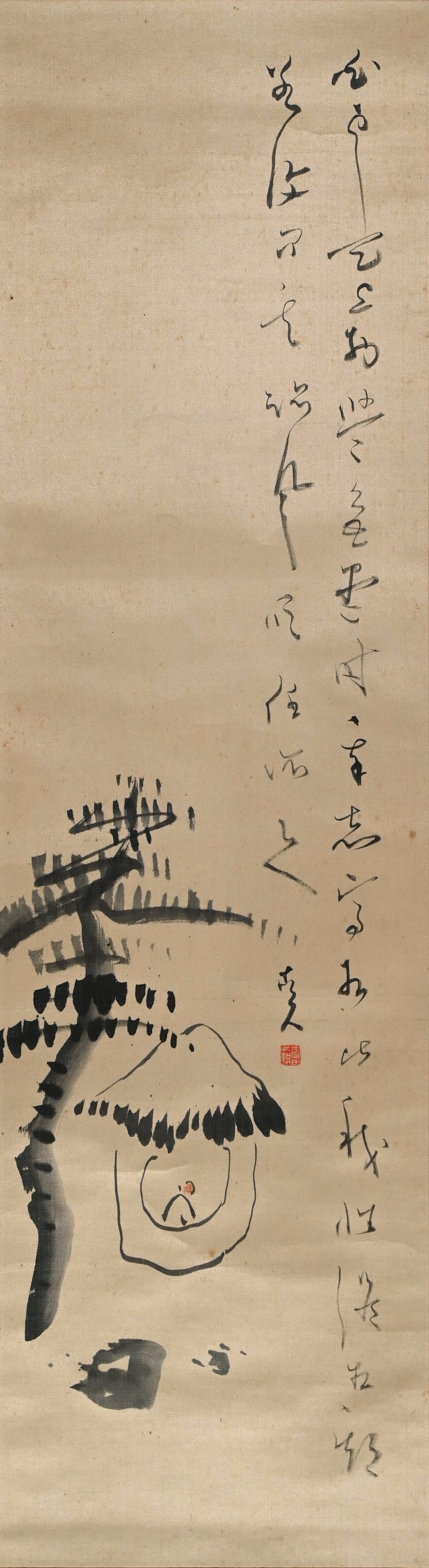 Scroll Painting, Following the Wind ー福田 古道人 “松下孤亭図”