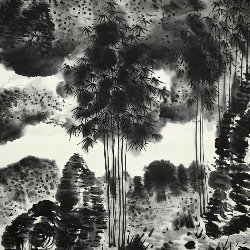 Dramatic Cloud Filled Mountain Scape 1935 ー福田 古道人 “独興化遊”