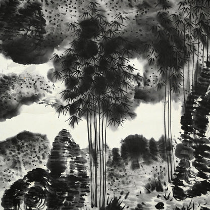 Dramatic Cloud Filled Mountain Scape 1935 ー福田 古道人 “独興化遊”