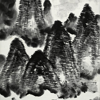 Dramatic Cloud Filled Mountain Scape 1935 ー福田 古道人 “独興化遊”