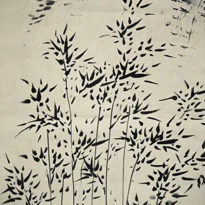 Hermitage in the Bamboo Grove A ー福田 古道人 “竹林経書居図”