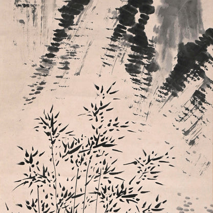 Hermitage in the Bamboo Grove A ー福田 古道人 “竹林経書居図”