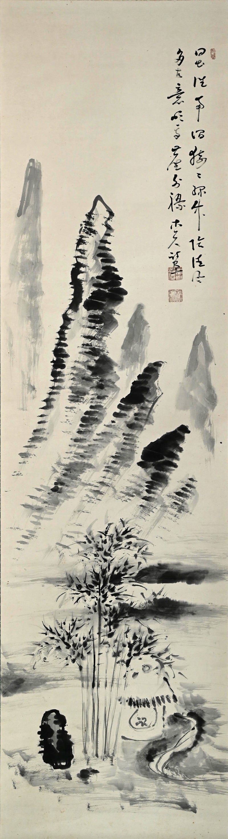 Hermitage in the Bamboo Grove B ー福田 古道人 “竹林経書居図”