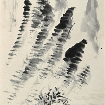 Hermitage in the Bamboo Grove B ー福田 古道人 “竹林経書居図”