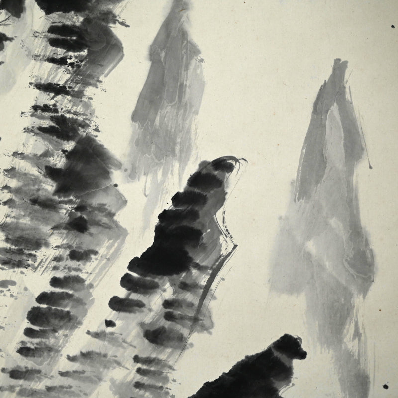 Hermitage in the Bamboo Grove B ー福田 古道人 “竹林経書居図”