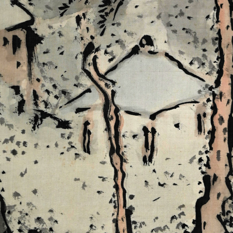 Museum Exhibited Scroll, Pine Trees Between Cliffs ー福田 古道人 “山水画讃”