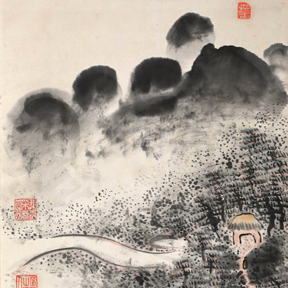 Soughing Pines at a Mountain Hermitage ー福田 古道人 “烟霞幽谷図"