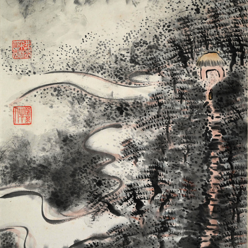 Soughing Pines at a Mountain Hermitage ー福田 古道人 “烟霞幽谷図"