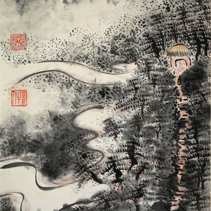 Soughing Pines at a Mountain Hermitage ー福田 古道人 “烟霞幽谷図"