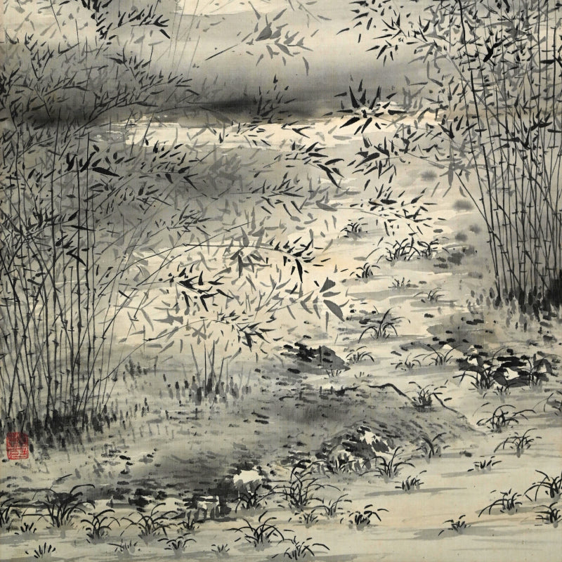 Night in the Bamboo Grove, 1920 ー福田 古道人 “竹林山水圖”