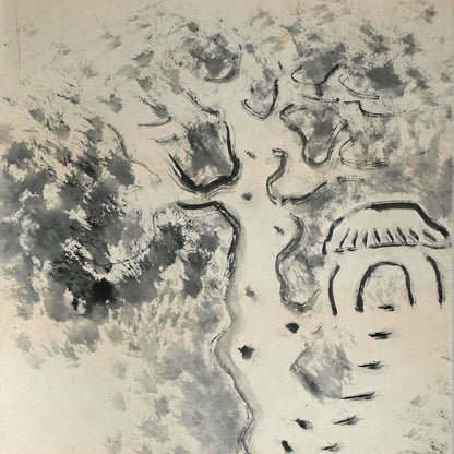 Hermitage on the Mountain Path ー福田 古道人 “山道幽居図”