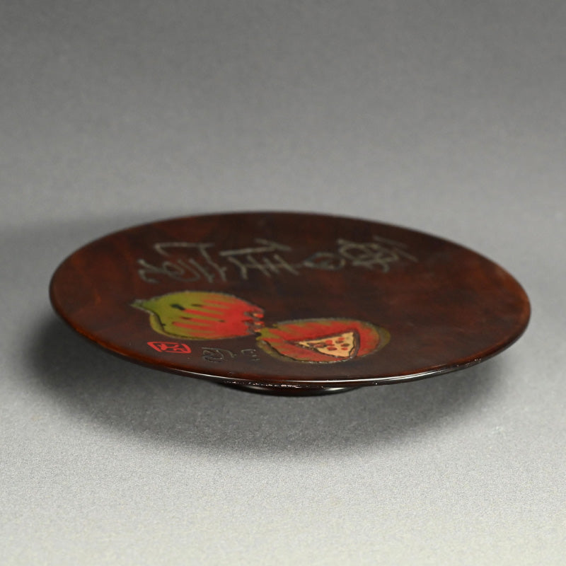 Hand Carved Wooden Tray by Yabe Takayoshi & Shimizu Hian ー矢部 高義(犀洲), 清水 比庵