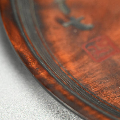Wooden Tray, Beans by Yabe Takayoshi & Shimizu Hian ー矢部 高義(犀洲), 清水 比庵