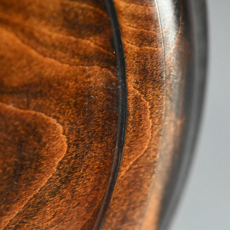 Wooden Obon Persimmon by Yabe Takayoshi ー矢部 高義(犀洲), 清水 比庵