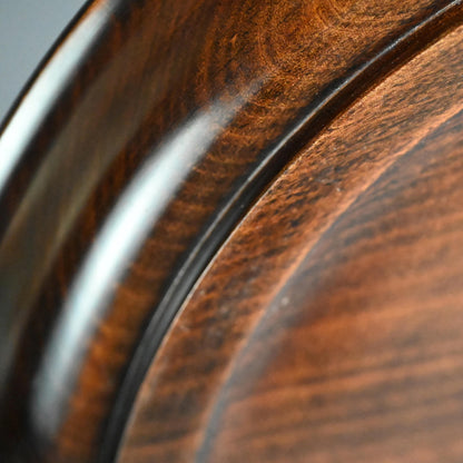 Wooden Obon Persimmon by Yabe Takayoshi ー矢部 高義(犀洲), 清水 比庵